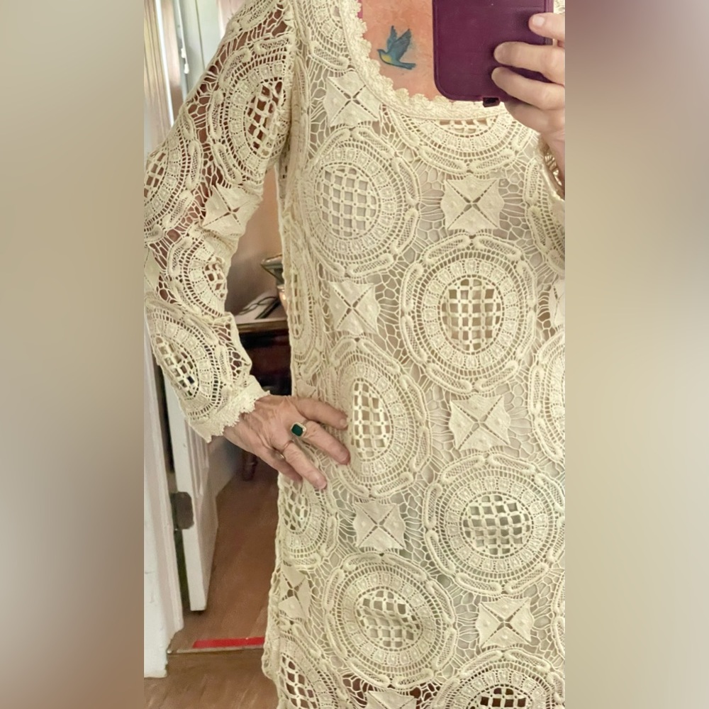FRENCH CONNECTION IVORY Embroidered Dress🌺